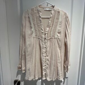 Solitaire - Cream Textured Blouse